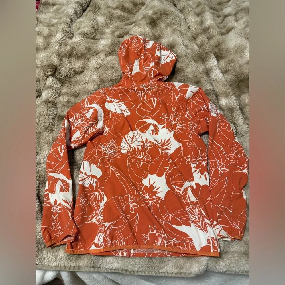 Patagonia orange and White Floral Hooded Jacket - Picture 4 of 4